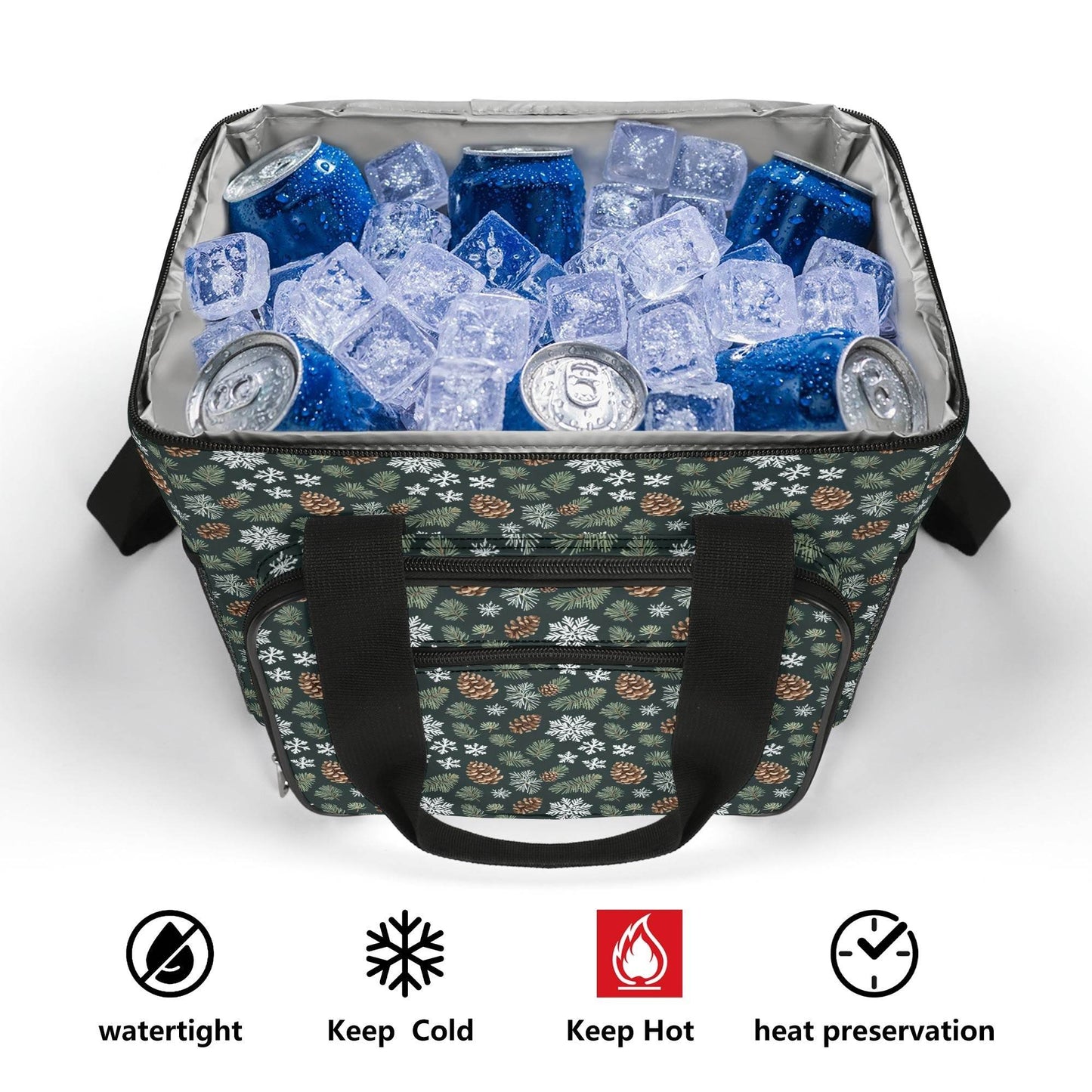 Snowflake Pine Insulated Leakproof Cooler Bag Lunch Box - DeRose Seasonal