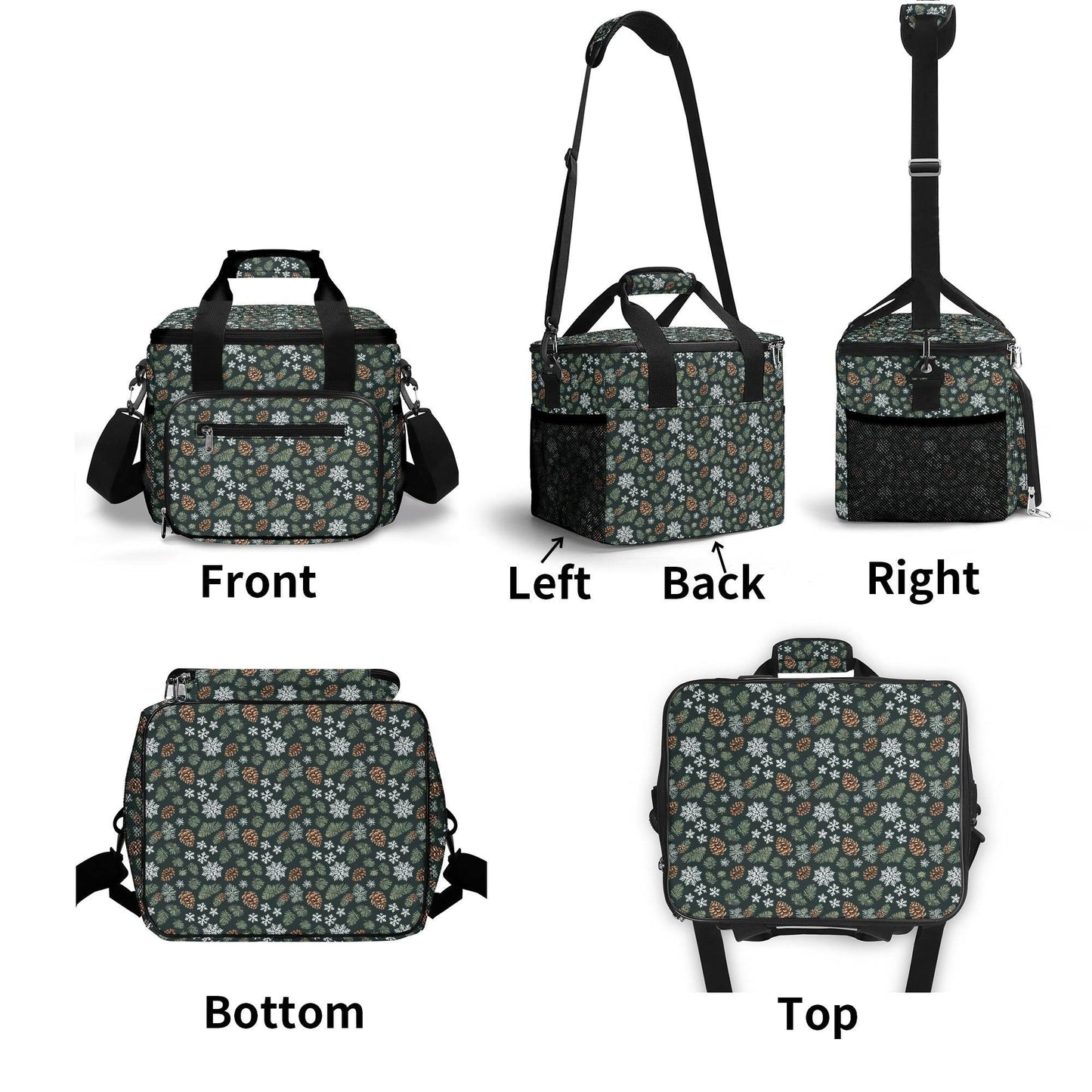 Snowflake Pine Insulated Leakproof Cooler Bag Lunch Box - DeRose Seasonal