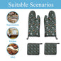 Snowflake Pine Kitchen Mittens (set of 4) - DeRose Seasonal