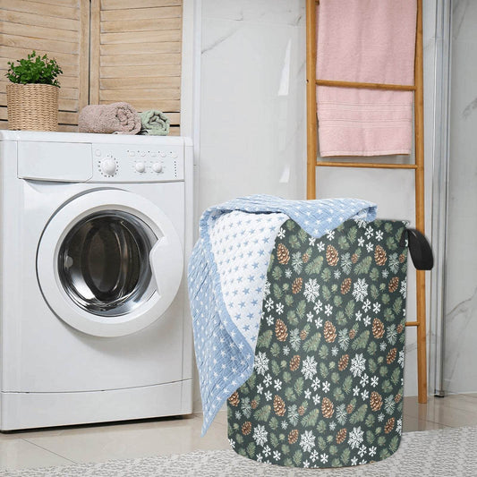 Snowflake Pine Laundry and Blanket Basket - DeRose Seasonal