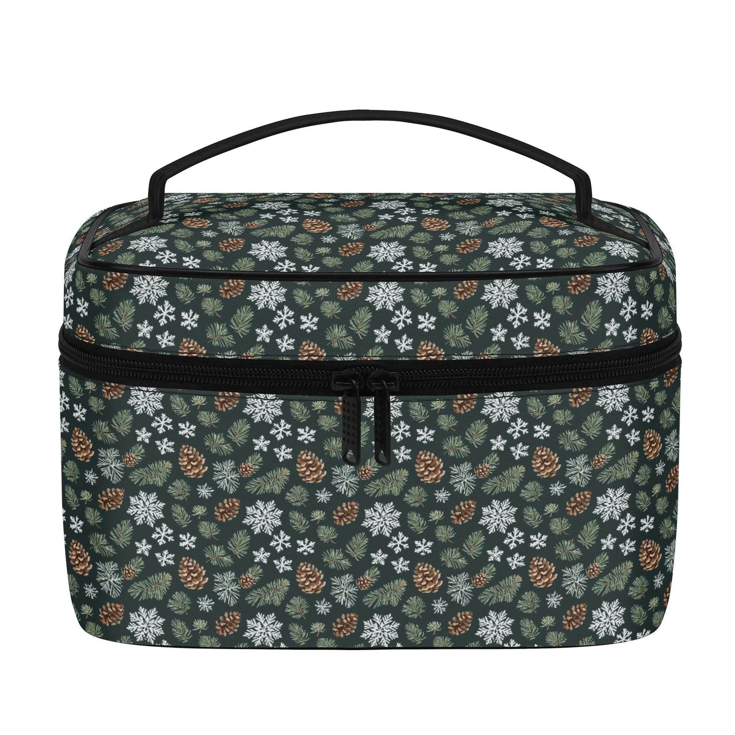 Snowflake Pine Leather Cosmetic Bag - DeRose Seasonal