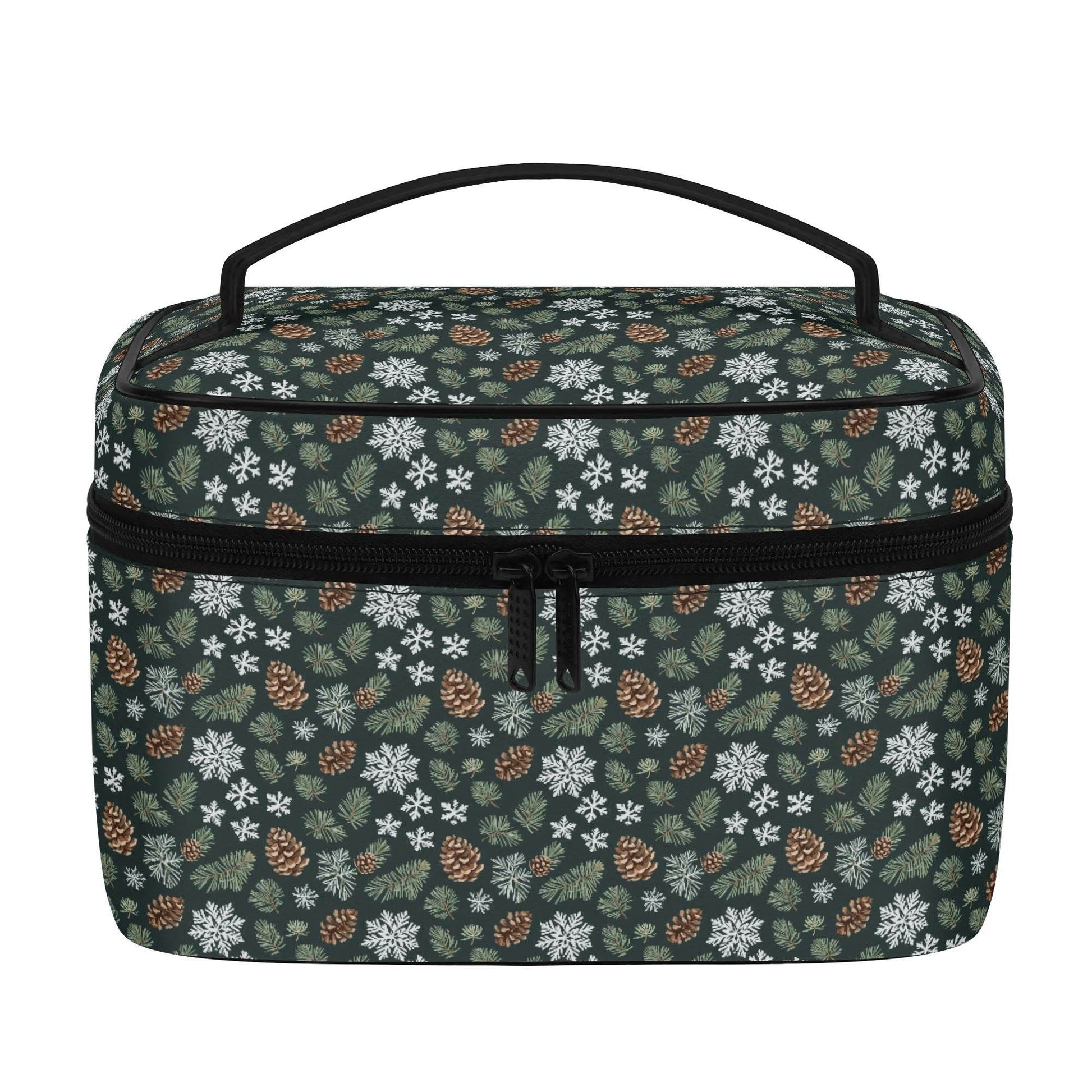 Snowflake Pine Leather Cosmetic Bag - DeRose Seasonal