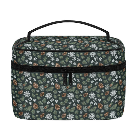 Snowflake Pine Leather Cosmetic Bag - DeRose Seasonal