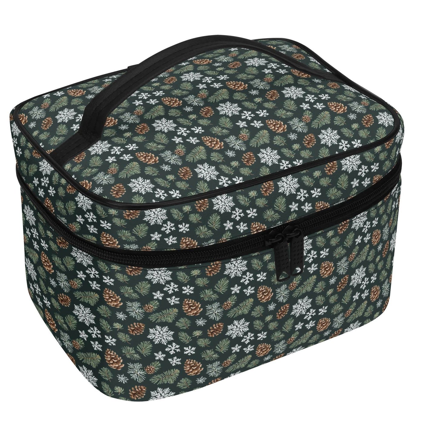 Snowflake Pine Leather Cosmetic Bag - DeRose Seasonal