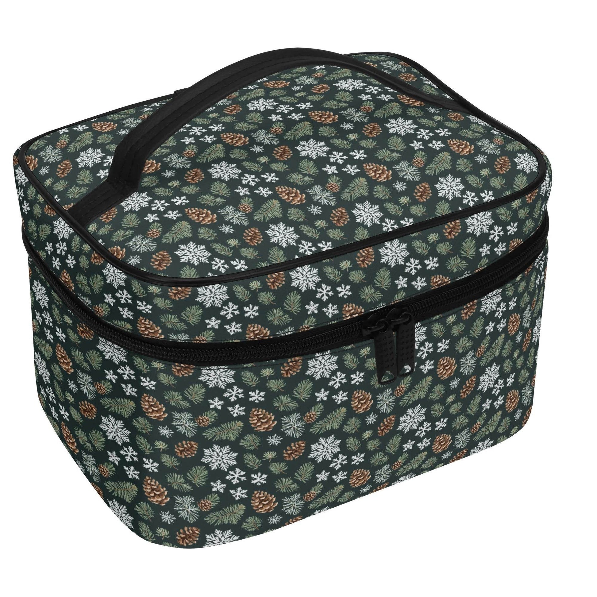 Snowflake Pine Leather Cosmetic Bag - DeRose Seasonal