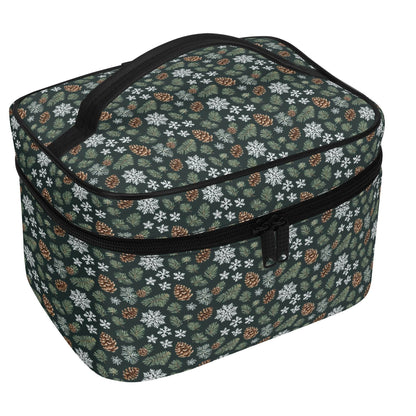 Snowflake Pine Leather Cosmetic Bag - DeRose Seasonal