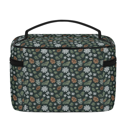 Snowflake Pine Leather Cosmetic Bag - DeRose Seasonal