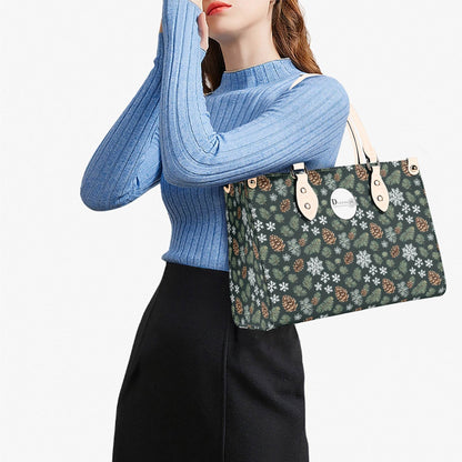 Snowflake Pine Luxury Women Leather Handbag - DeRose Seasonal
