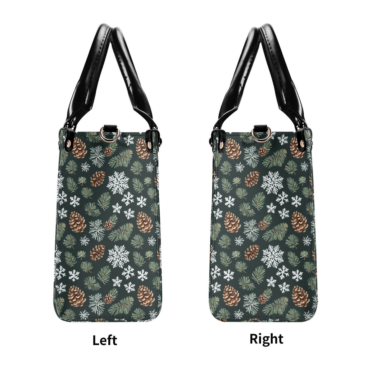 Snowflake Pine Luxury Women Leather Handbag - DeRose Seasonal