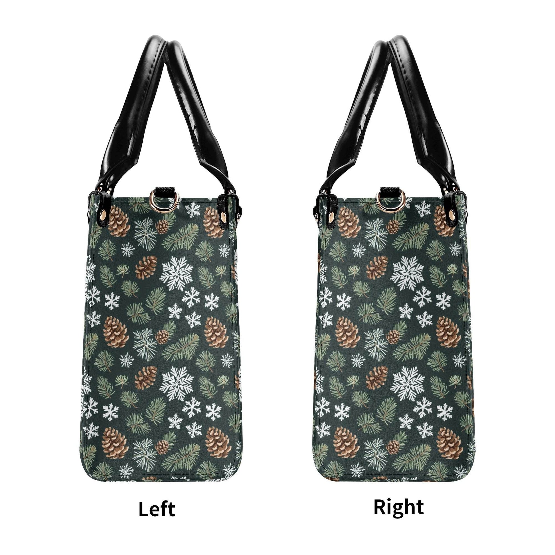 Snowflake Pine Luxury Women Leather Handbag - DeRose Seasonal