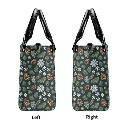 Snowflake Pine Luxury Women Leather Handbag - DeRose Seasonal