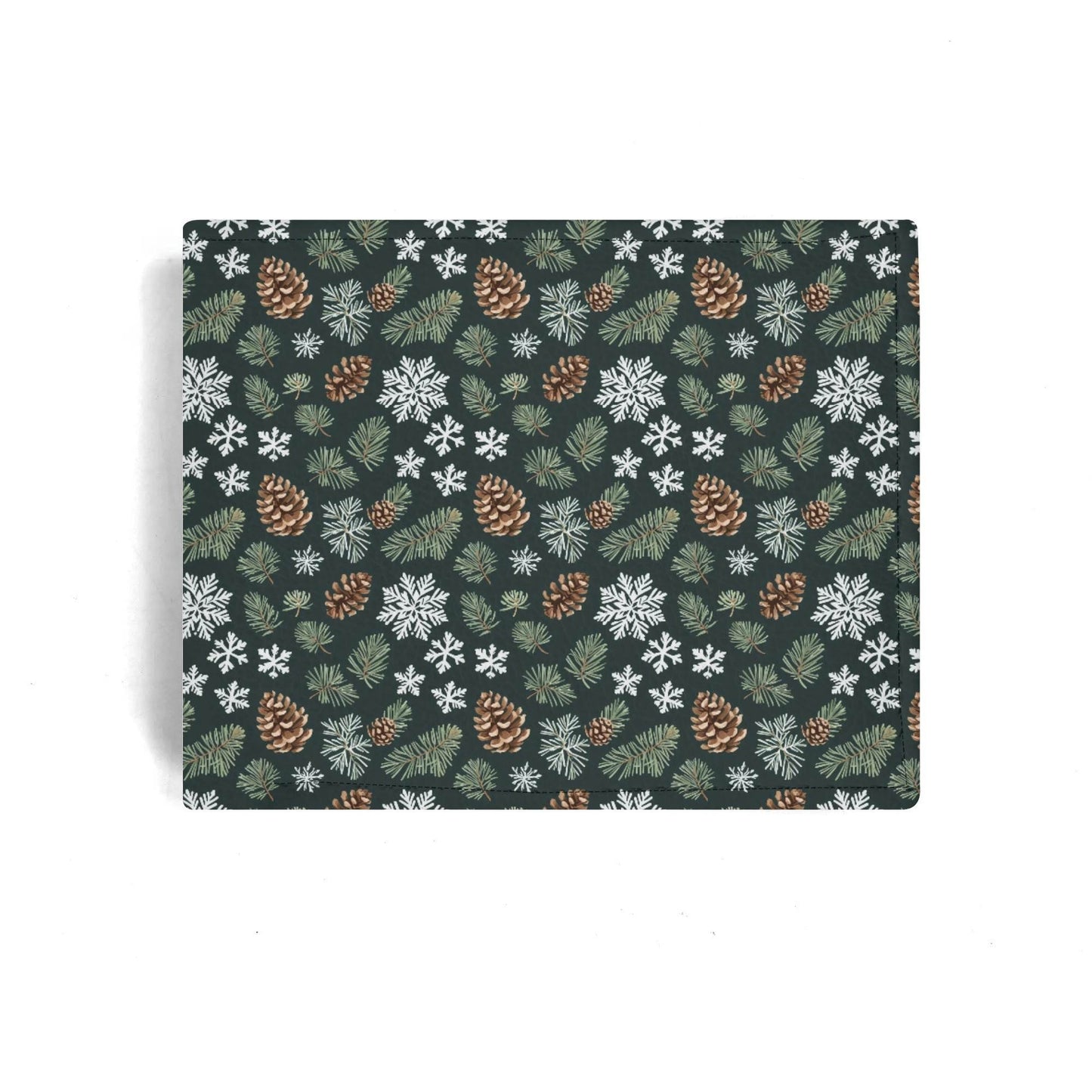 Snowflake Pine Men's Minimalist Leather Folded Wallet - DeRose Seasonal