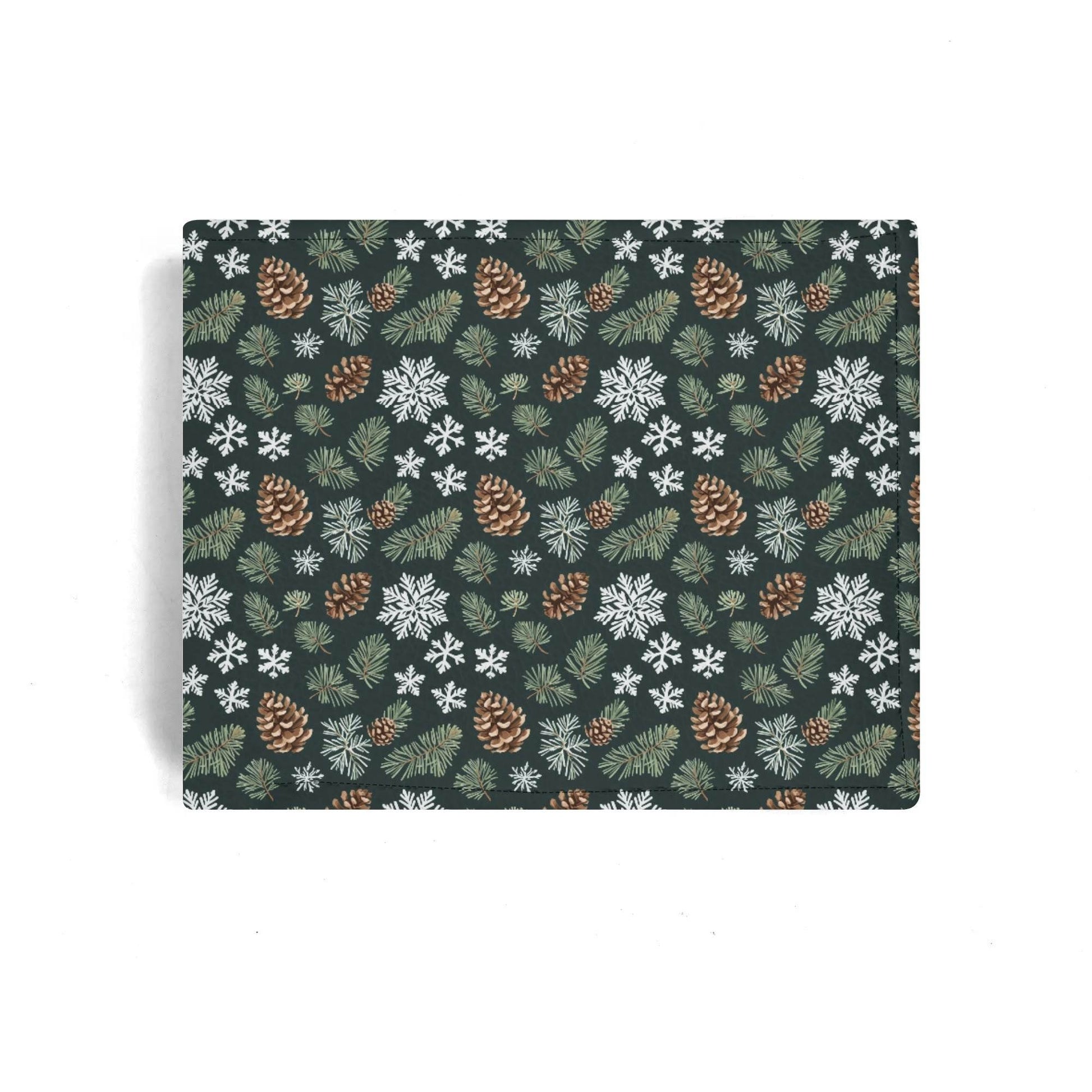 Snowflake Pine Men's Minimalist Leather Folded Wallet - DeRose Seasonal