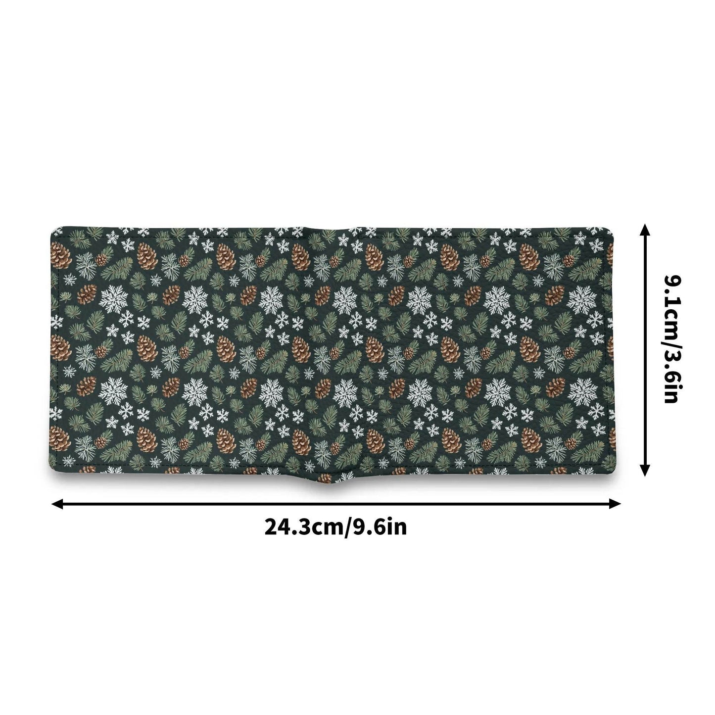 Snowflake Pine Men's Minimalist Leather Folded Wallet - DeRose Seasonal
