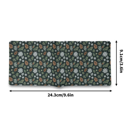 Snowflake Pine Men's Minimalist Leather Folded Wallet - DeRose Seasonal