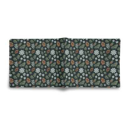 Snowflake Pine Men's Minimalist Leather Folded Wallet - DeRose Seasonal