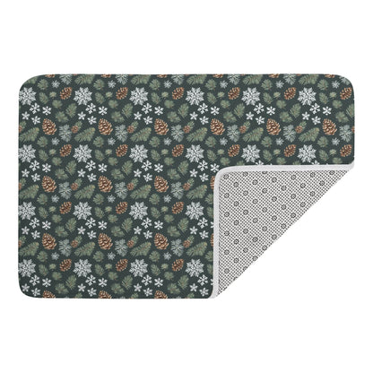 Snowflake Pine Plush Indoor Doormat - DeRose Seasonal