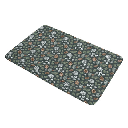 Snowflake Pine Plush Indoor Doormat - DeRose Seasonal