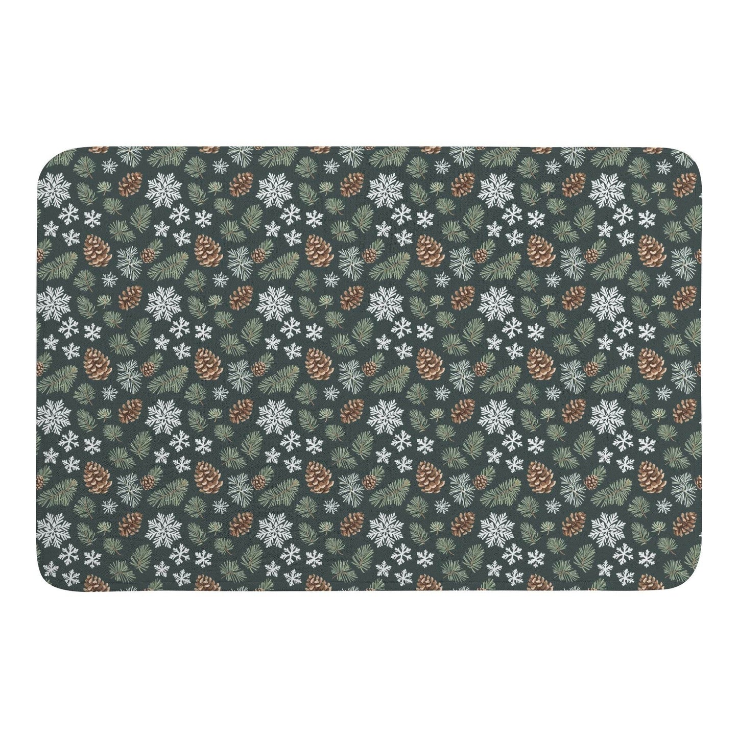 Snowflake Pine Plush Indoor Doormat - DeRose Seasonal