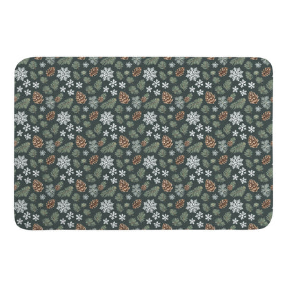 Snowflake Pine Plush Indoor Doormat - DeRose Seasonal
