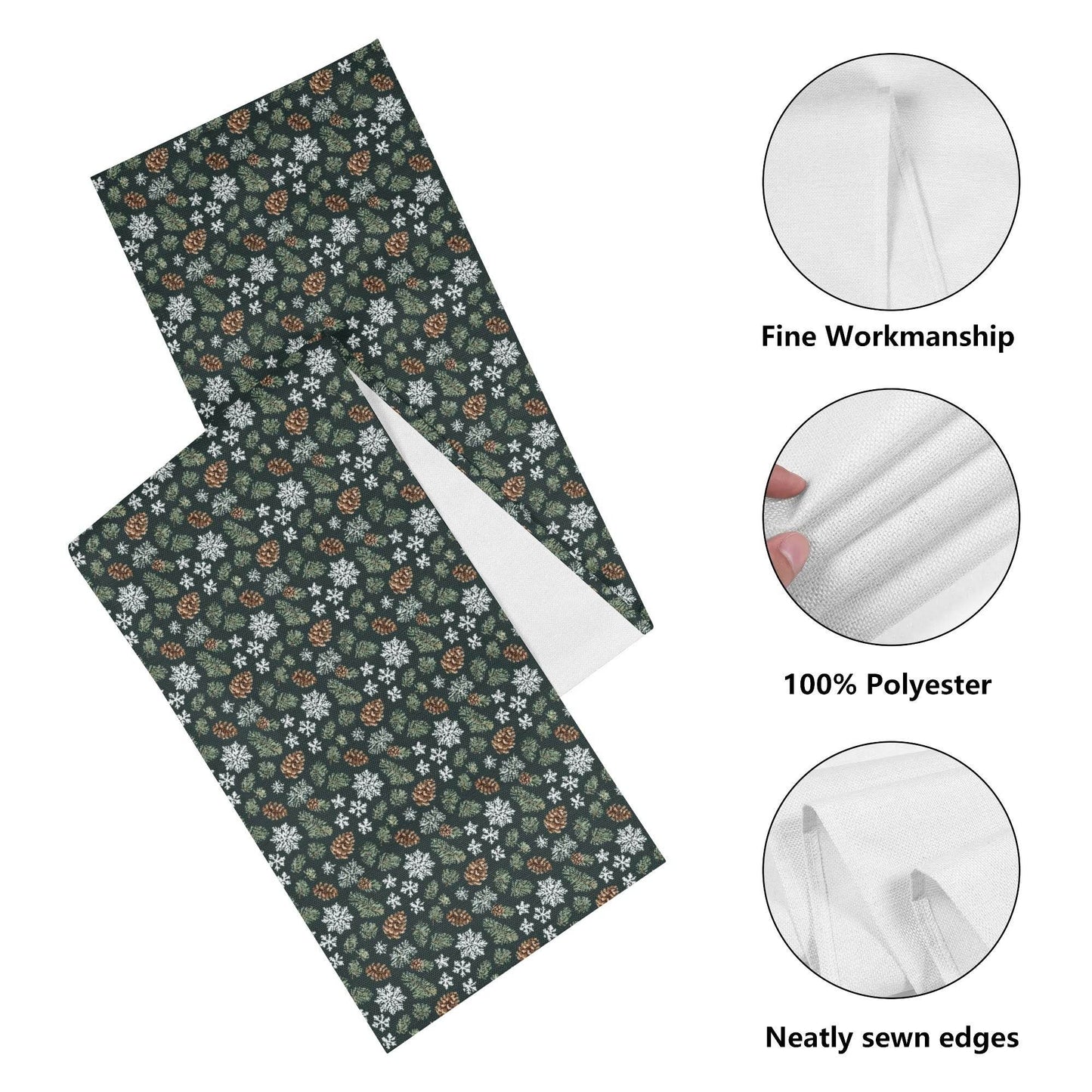 Snowflake Pine Polyester Table Runner - DeRose Seasonal