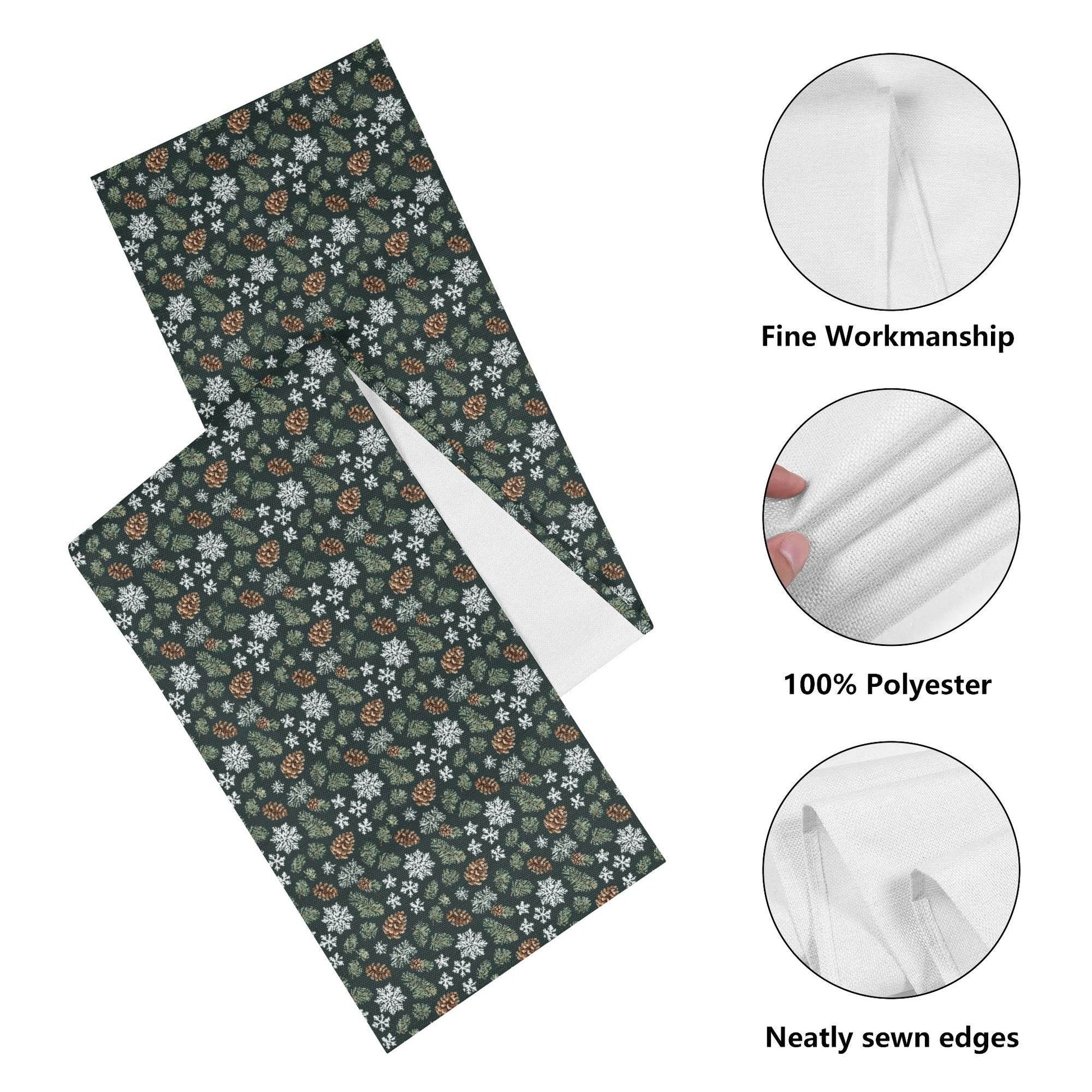 Snowflake Pine Polyester Table Runner - DeRose Seasonal