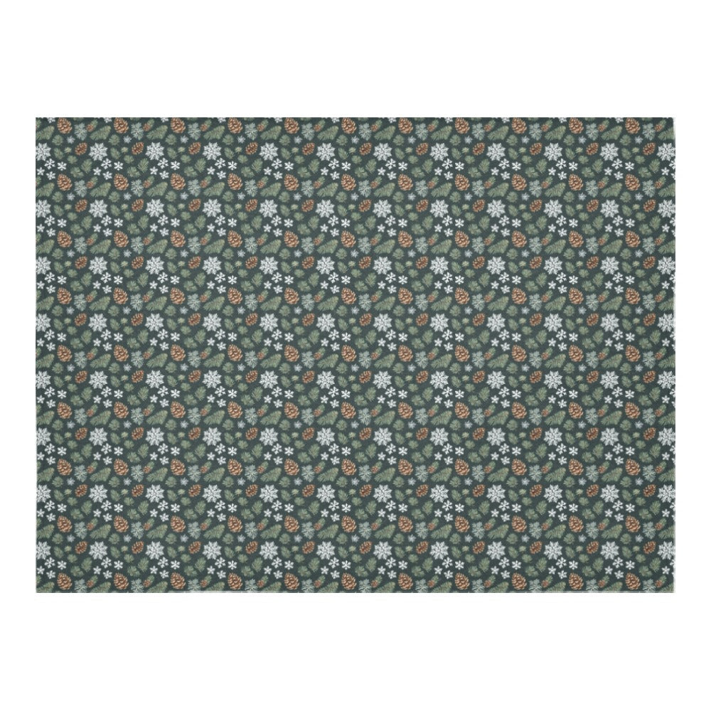 Snowflake Pine Polyester Tablecloth Polyester Tablecloth 70"x 52" DeRose Seasonal