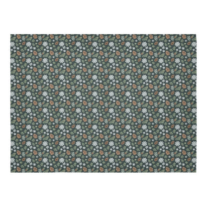 Snowflake Pine Polyester Tablecloth Polyester Tablecloth 70"x 52" DeRose Seasonal