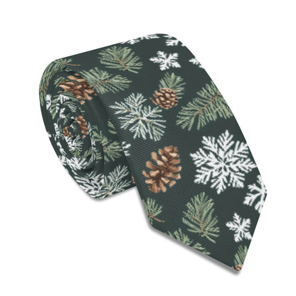Snowflake Pine Tie Necktie - DeRose Seasonal