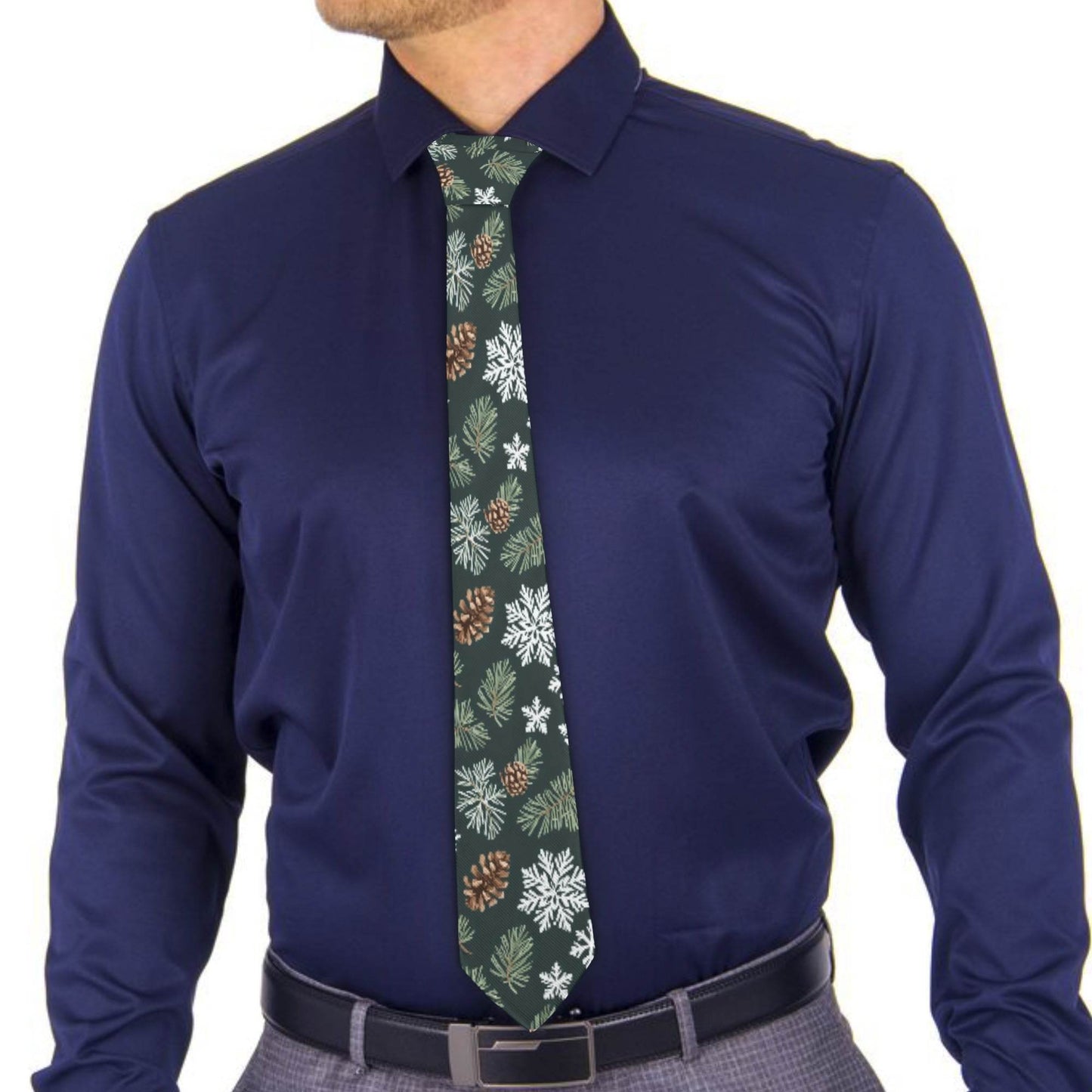 Snowflake Pine Tie Necktie - DeRose Seasonal