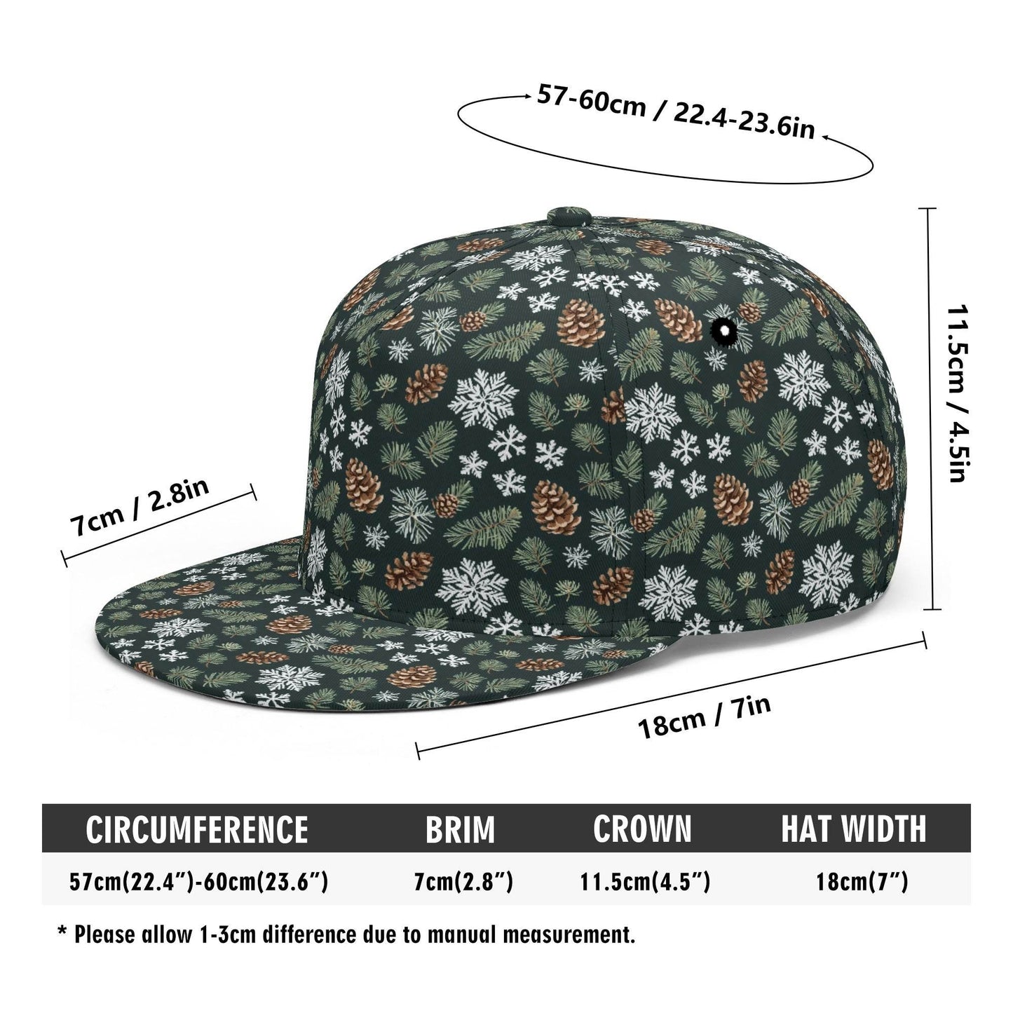 Snowflake Pine Unisex Classic Snapbacks - DeRose Seasonal