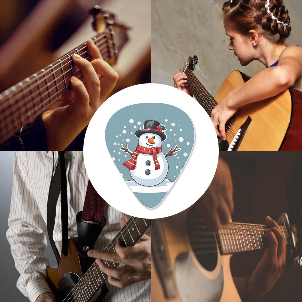 Snowman Guitar Plastic Picks (Set of 6) - DeRose Seasonal