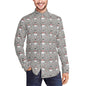 Snowman Men's Classic Long-Sleeved Button up Polyester Dress Shirt - DeRose Seasonal