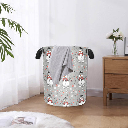 Snowman Polyester Laundry and Blanket Basket - DeRose Seasonal