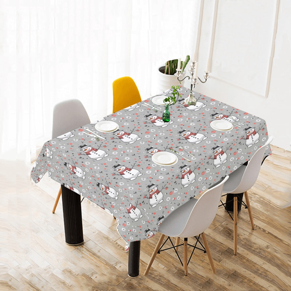 Snowman Polyester Tablecloth Polyester Tablecloth 70"x 52" DeRose Seasonal