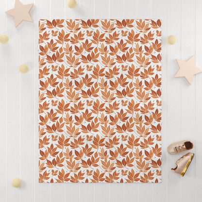Soft Fleece Autumn Leaves Baby Fall Blanket - DeRose Seasonal