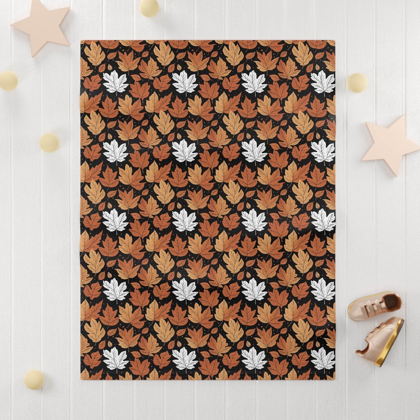 Soft Fleece Maple Leaves Baby Fall Blanket - DeRose Seasonal
