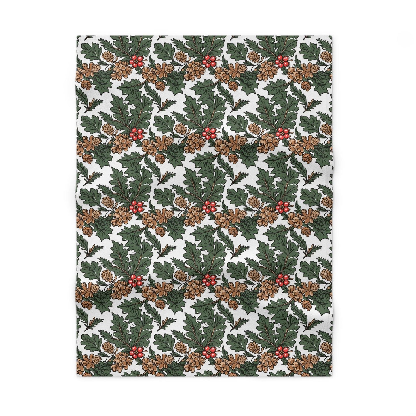 Soft Fleece Baby Holly Pine Blanket - DeRose Seasonal
