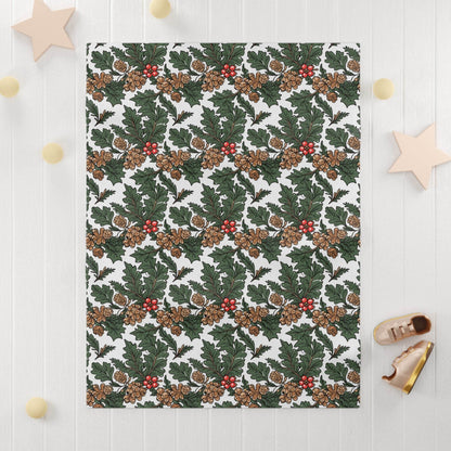 Soft Fleece Baby Holly Pine Blanket - DeRose Seasonal