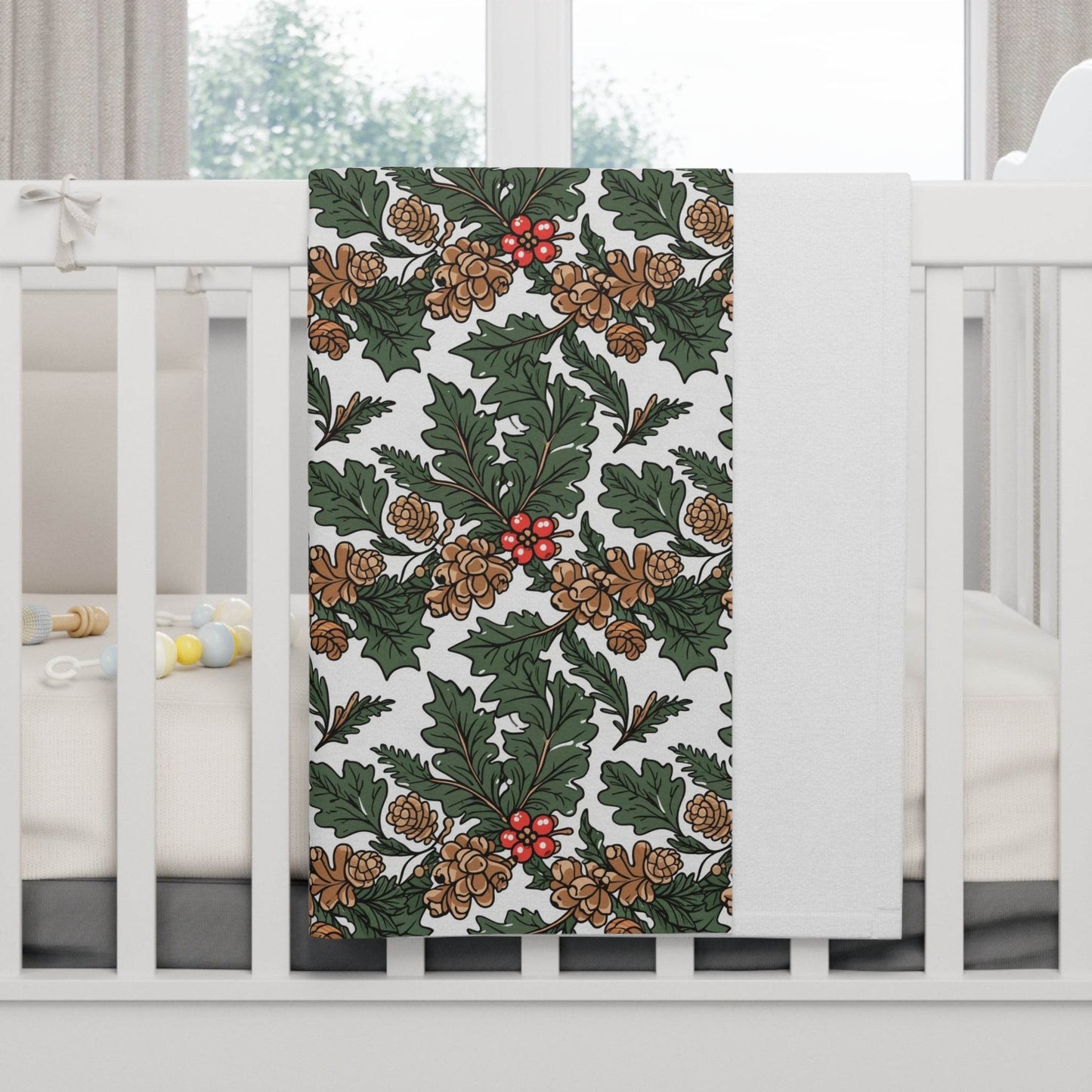 Soft Fleece Baby Holly Pine Blanket - DeRose Seasonal