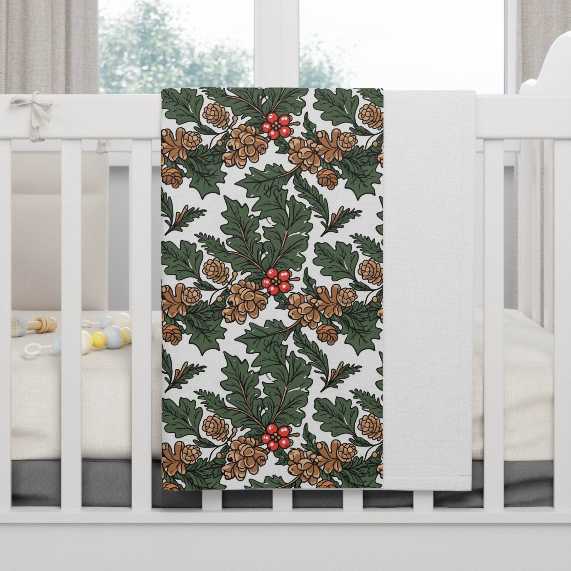 Soft Fleece Baby Holly Pine Blanket - DeRose Seasonal