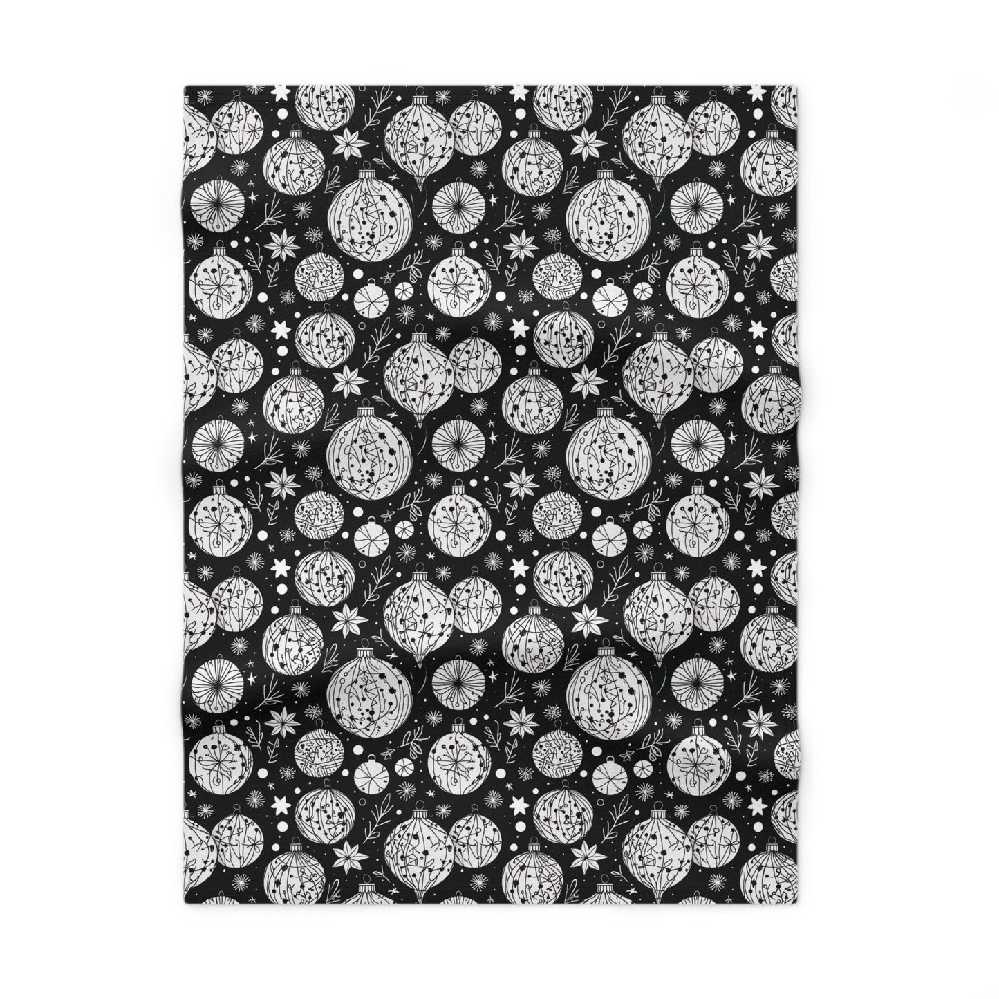 Soft Fleece Baby Black and White Ornament Blanket - DeRose Seasonal