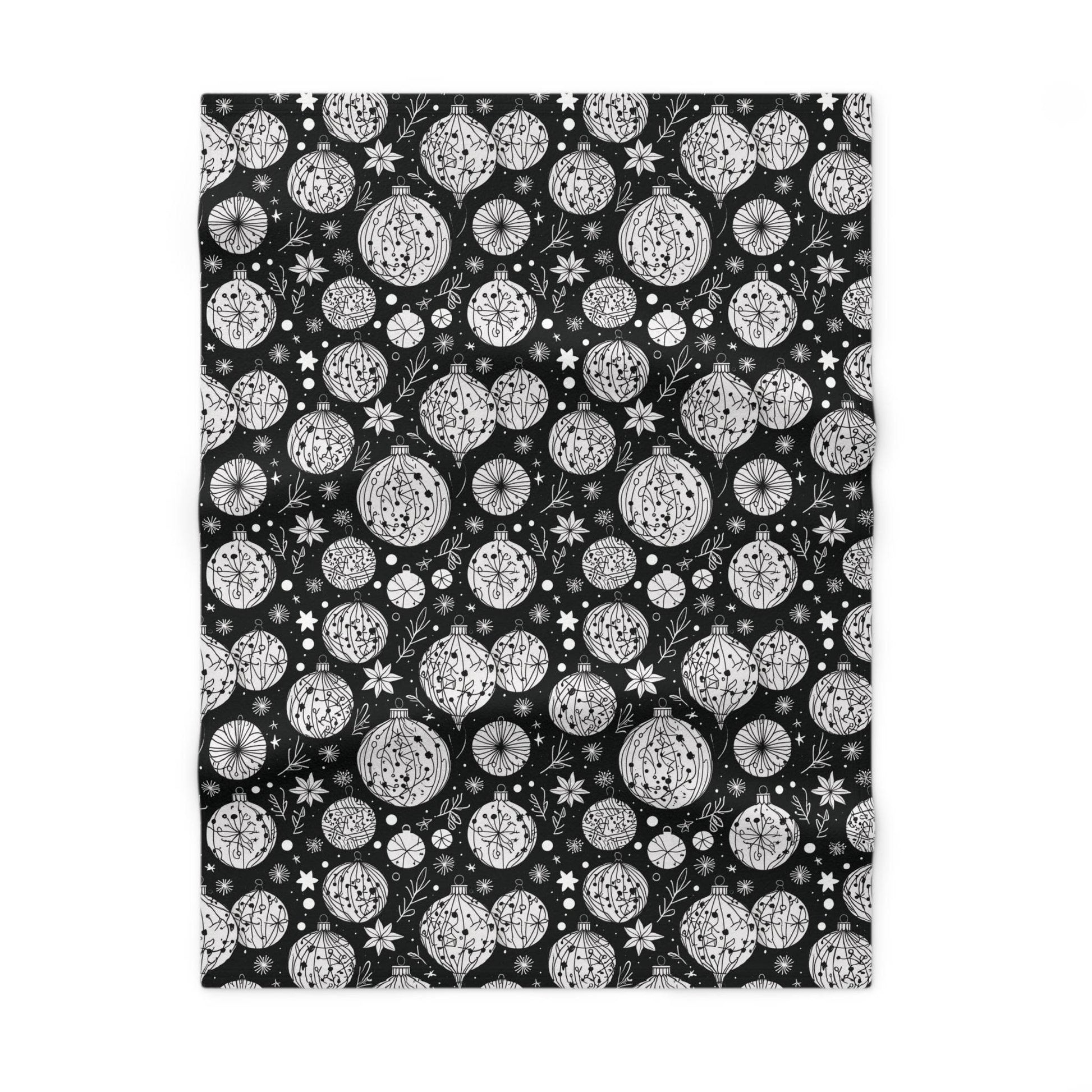 Soft Fleece Baby Black and White Ornament Blanket - DeRose Seasonal