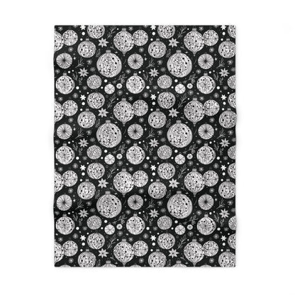 Soft Fleece Baby Black and White Ornament Blanket - DeRose Seasonal