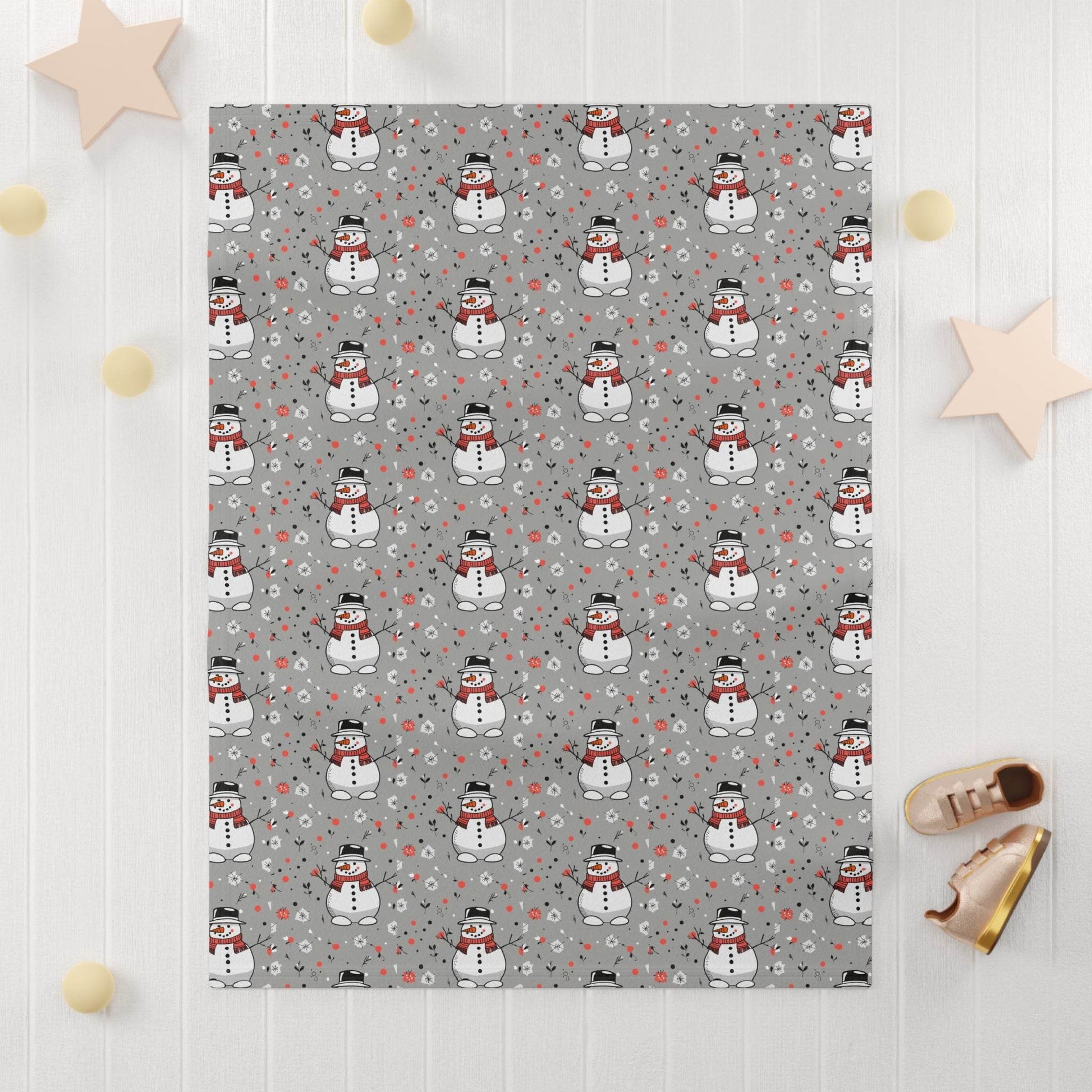 Soft Fleece Baby Snowman Blanket - DeRose Seasonal