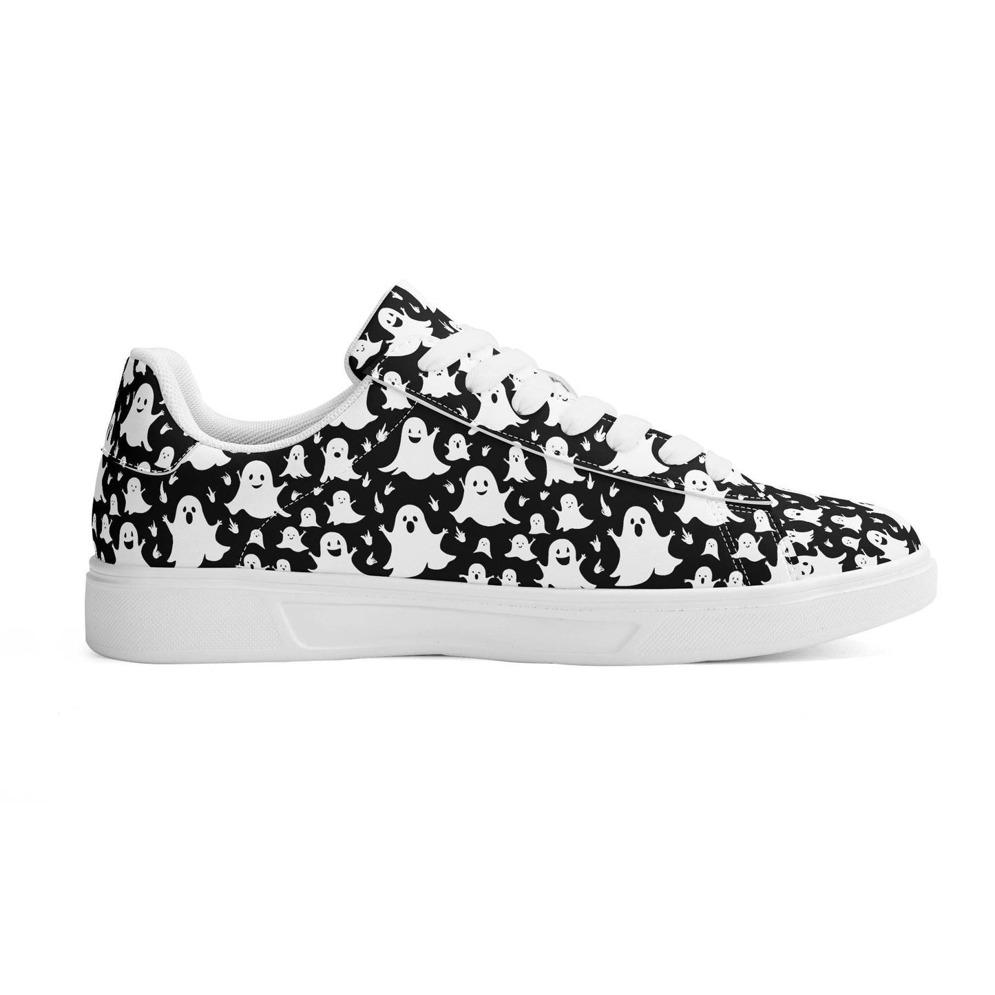 Spooky Ghost Adult Lightweight Brand Low Top Leather Shoes - DeRose Seasonal