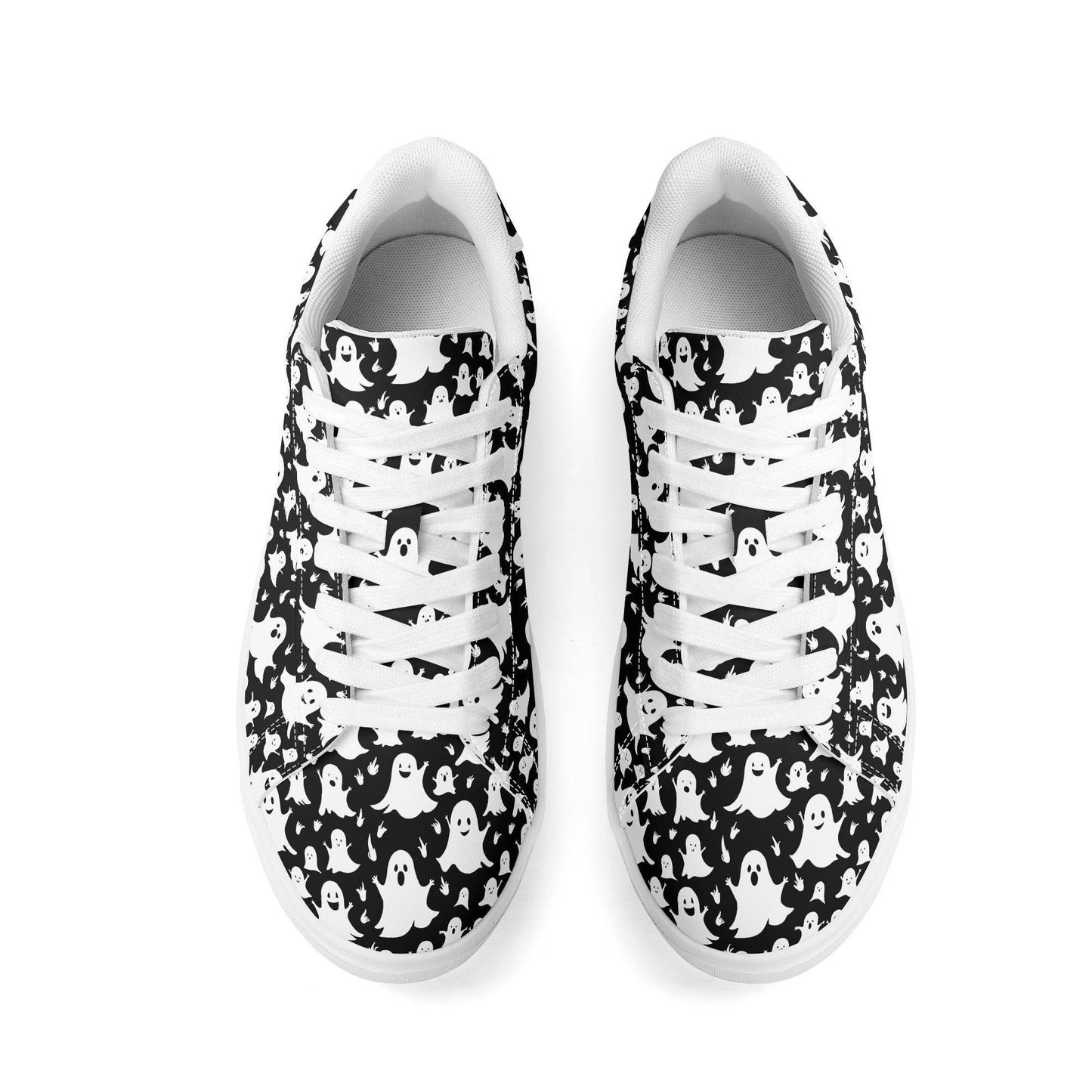 Spooky Ghost Adult Lightweight Brand Low Top Leather Shoes - DeRose Seasonal
