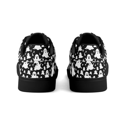 Spooky Ghost Adult Lightweight Brand Low Top Leather Shoes - DeRose Seasonal