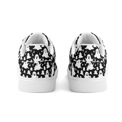 Spooky Ghost Adult Lightweight Brand Low Top Leather Shoes - DeRose Seasonal