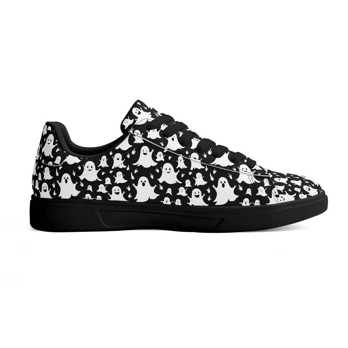 Spooky Ghost Adult Lightweight Brand Low Top Leather Shoes - DeRose Seasonal